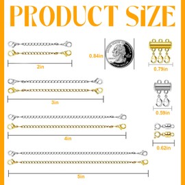 Omnikryp Chain Clasp, 22 Pieces Bracelet Clasp Set, Lobster Clasp for Bracelets Gold Silver Quality Necklaces Jewellery Making Accessories Tool for Bracelets Chains Repair DIY