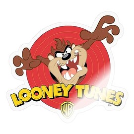 Spreadshirt Looney Tunes Taz The Tasmanian Devil Sticker, Max. 10 x 10 cm, 10 x 10 cm, Glossy Transparent