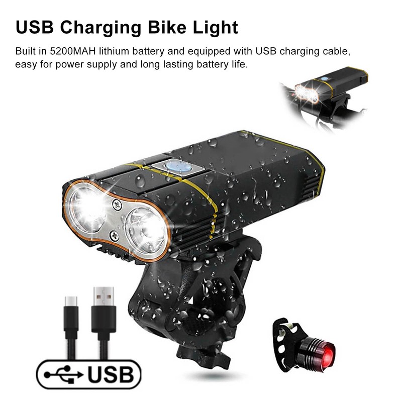 LED Bicycle Headlight 5 Modes Mountain Bike Front Light for