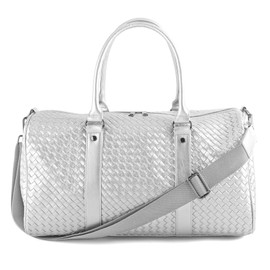 Weekender Bags for Women Leather Travel Bag (Silver)