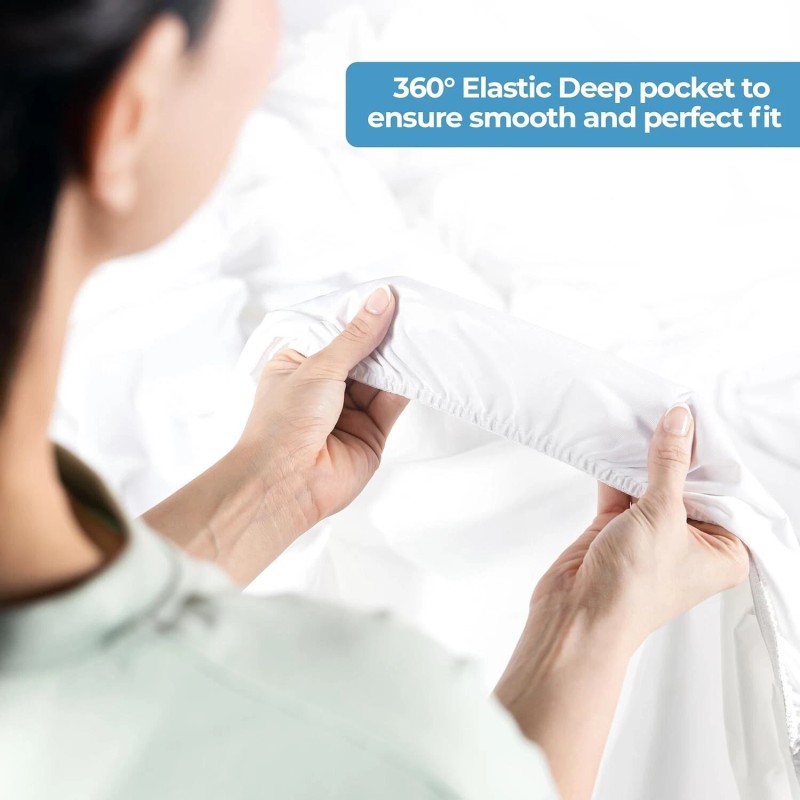 Hygea Natural Queen size Mattress Cover, Bed Bug Proof &