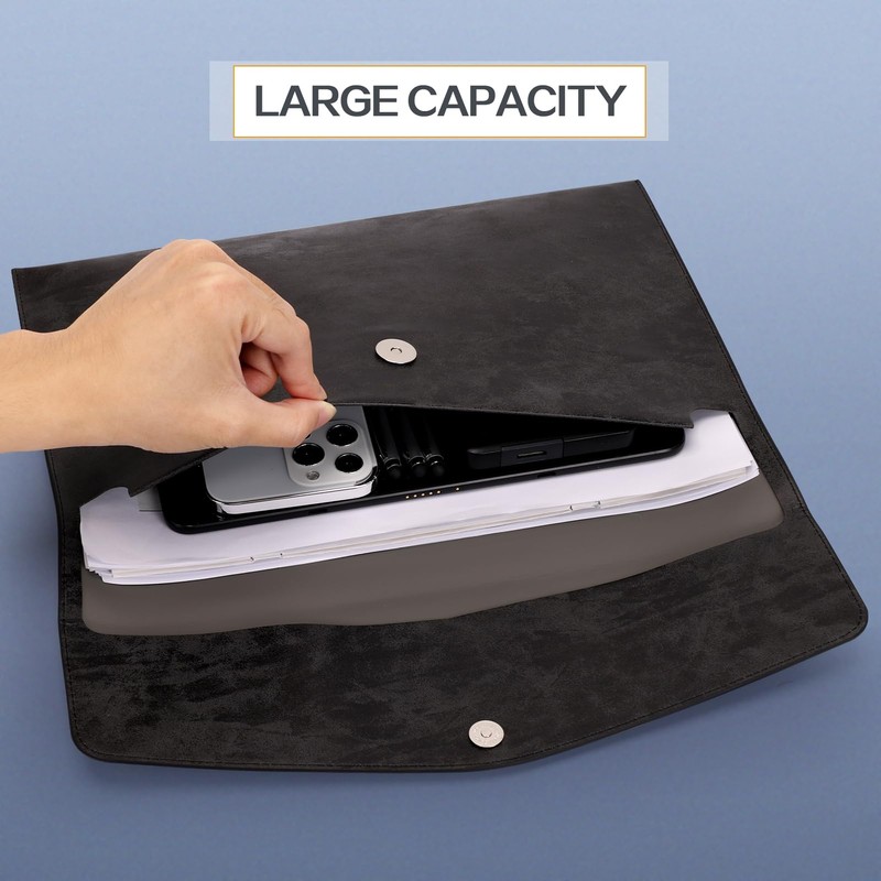 Document File Folder,Classycoo Waterproof Thin PU Leather A4 Envelope Folder