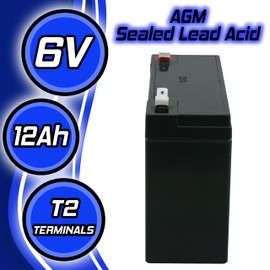 PowerStar 6 Pack - AGM612 6V 12AH UPS Battery Compatible with Injusa Power Cart