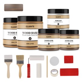GLAINTE Wood Look Paint for Furniture, Countertop, Cabinets, Front Doors Interior Texture Paint, (English Oak) Wood Grain Kit Cover 50-60 sq.ft