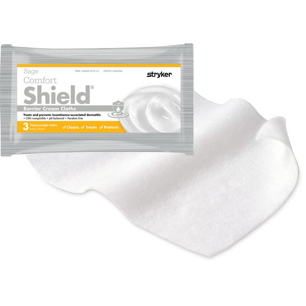 Stryker - Sage Comfort Shield Barrier Cream Cloths with Dimethicone