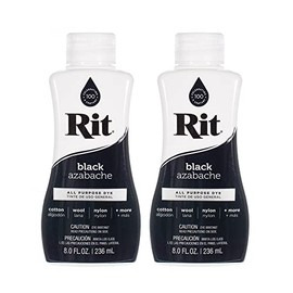 Rit Dye Multi-Purpose Liquid 8 OZ. | Great for Clothing, Accessories, Décor, and Much More | 2-Pack, Black