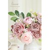 Floroom Dusty Rose Artificial Flowers Fake Roses Peonies and Greenery