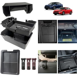 Organizador de consola central cívica 2025 2026 organizador de almacenamiento oculto para Honda Civic 2022-2026 accesorios 11ª generación Sedan Hatchback LX EX Sport reposabrazos organizador