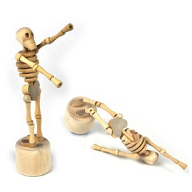 Kikkerland Skeleton Lazy Bones Sculpture, Tan