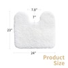 Disolla Toilet Rug U Shaped White 23x24 Machine Washable Non