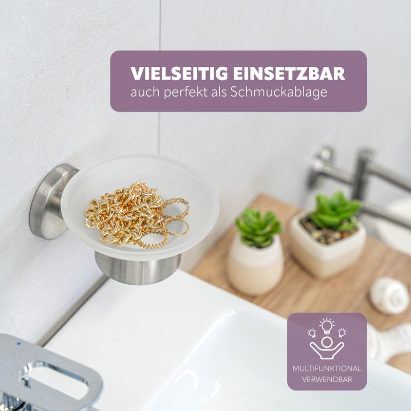 bremermann® PIAZZA Bathroom Range - Soap Dish, glass and stainless