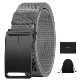 Flyhigter 1.5" Ratchet Belt for Men Tactical Nylon Web Belt, Adjustable Stretch Strap, Trim to Fit 27"-52" Waist (124cm for 27"-46", 150cm for 46"-52")