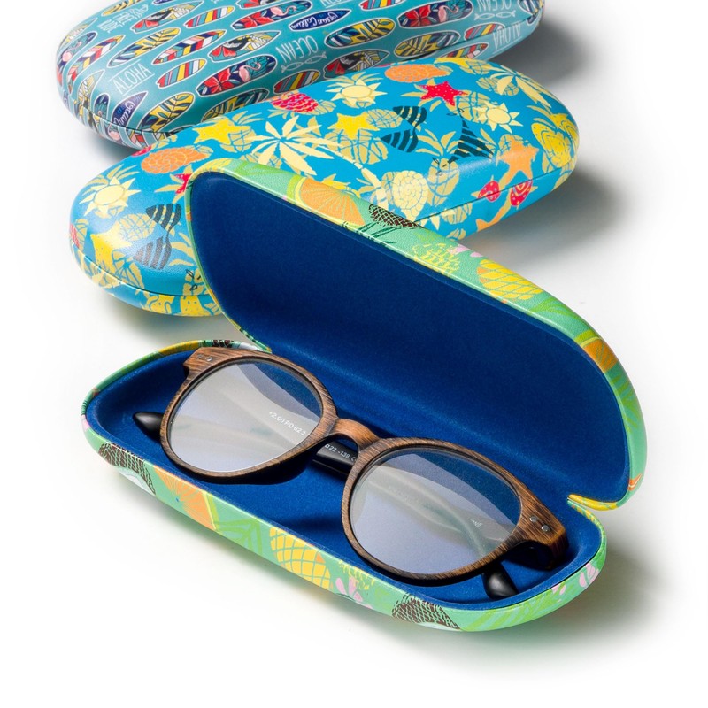 FEFI - Sturdy hard case "Aloha" glasses case with cleaning