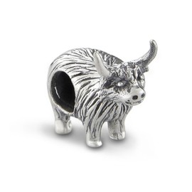 925 Sterling Silver Precious Metal Traditional Scottish Highland Cow Keepsake Bead Charm