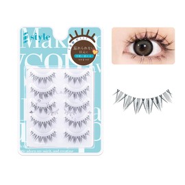 SHARP STYLE EASY EYELASH SERIES Popular False Eyelashes Quality Transparent Leads Soft Natural Reusable 5 Pairs (No.02 Korean Idol)