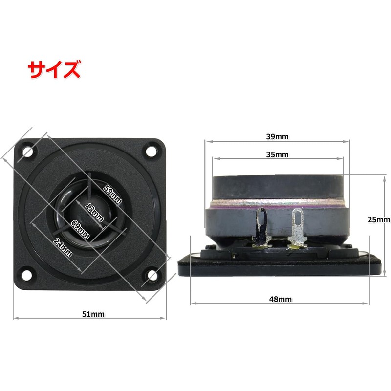 Integrated Faceplate with Protective Guard Tweeter Unit 1" (48mm) Double