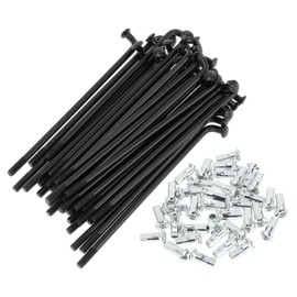 RATCHROLL 1 Set Universal Bicycle Spokes 12G 76mm Length Bike Wheel Spokes Nipple Black Carbon Steel