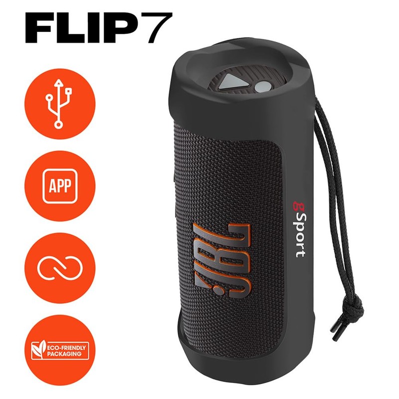 JBL FLIP 7 Waterproof Portable Speaker Bundle with gSport Silicone