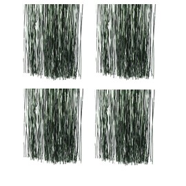 Shop4allsorts Set Of 4 Pine Green Lametta Foil Tinsel Garland Strand Christmas Tree Decor 50cm x 40cm