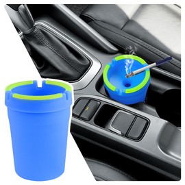 Smokeless Ashtray,Portable Car Ashtrays for Cup Holder Smell Proof,Multifunctional Ashtray with Lid Smell Proof for Ccar Truck SUV Keep Car Interior Accessories Tidy (Blue)