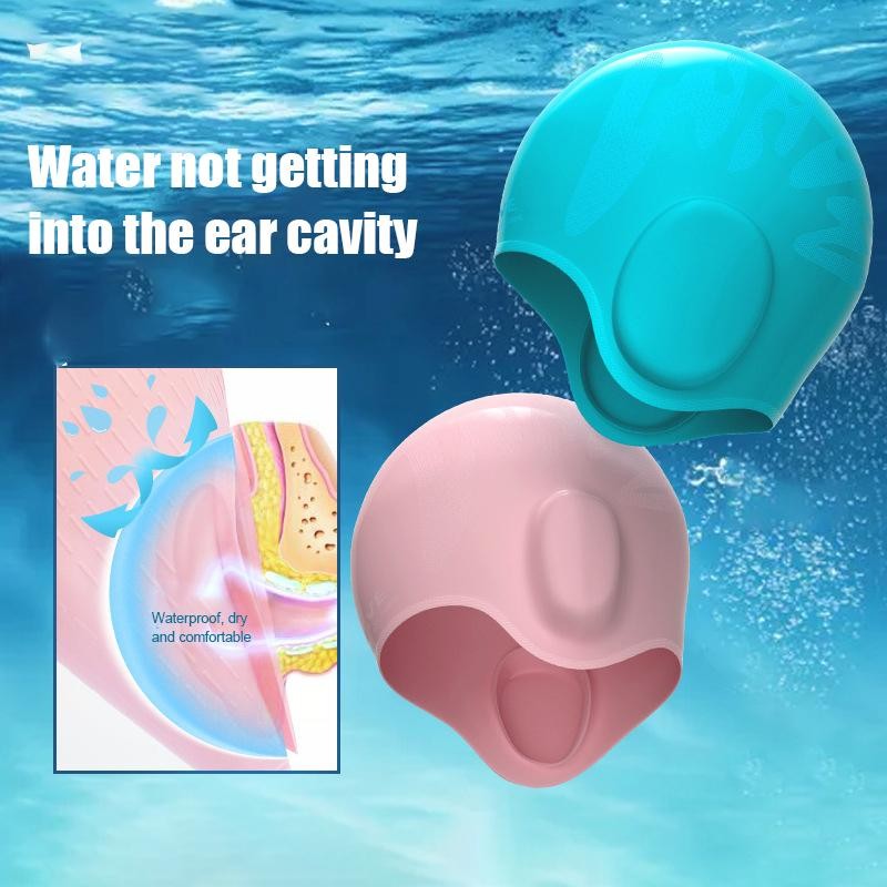 Silicone Swimming Hat with 3D Ear Protection Hat for Men