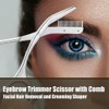 Eyebrow Trimming Scissors with Comb, Brow Master Stainless Steel Trimmer,