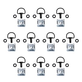 Oldbones Motorcycle Race Fasteners Quick Release D-Ring Race Fasteners Type C 14mm Dark Black(10 Pack)
