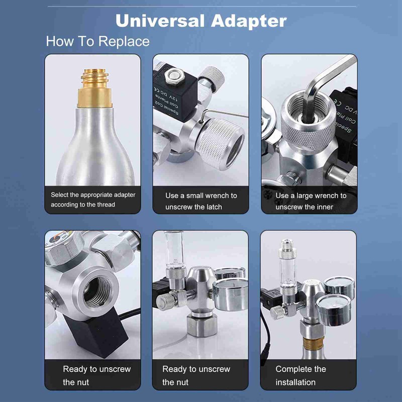 CO2 Pressure Relief Dispenser Water Regulator 360° Adjustment for Aquarium