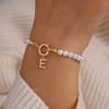 MONOZO Initial Pearl Bracelets for Women Jewelry Gifts - Dainty