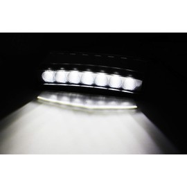 iJDMTOY Smoked Lens LED Daytime Running Lights Compatible with 2003-2005 Pre-LCI Nissan 350z, Direct Fit DRL Assy Powered by 7 Pieces High Power Xenon White LED Each Side