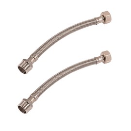 Skweawert 12 In Faucet Supply Lines, 1/2 Female x 1/2 Male Faucet Connector, Braided Stainless Steel Faucet Hose for Kitchen Sink Toilet（2Pack)