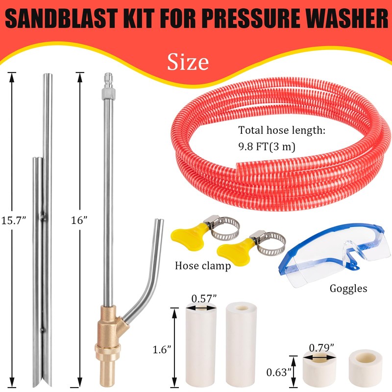 Pressure Washer Sandblasting Kit, Power Washer Sandblasting Kit, 5000 PSI