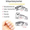 SANJINFON 3 in 1 Nail Clippers with 360 Degree Rotating