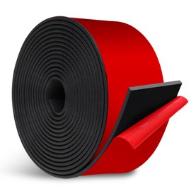 Neoprene Rubber Strips, Rubber Mat, Solid Rubber Plate for Flooring, Seals, Vibration Protection, Non-Slip, DIY Sealing and Shock Absorption (Red Tape, 2 mm x 50 mm x 3 m)
