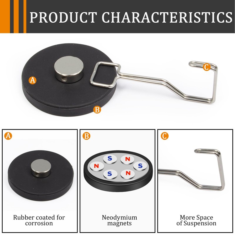 DUGUJIUJIAN Magnet Hooks, Kitchen Essentials Refrigerator Magnets with Hooks for