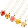 AliveRose Rose Pendant Necklaces Gifts for Women, 24K Gold Dipped