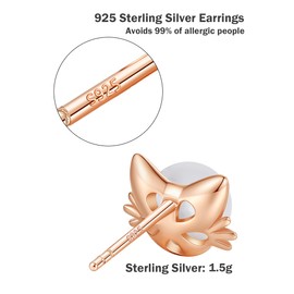 PANSTAR Hypoallergenic Pearl Earrings For Women Sterling Silver Posts Small Dainty Studs Earrings | Cat Memorial Gifts Cat Gifts for Cat Lovers | Come with Gift Box