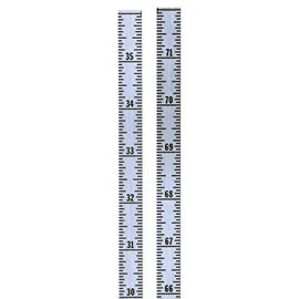 Ruler – Adhesive Backed – 1/2 Inch Wide X 72 Inch Long – Vertical Up – Fractional – 1/16” Grads – Silver – 2 Pieces