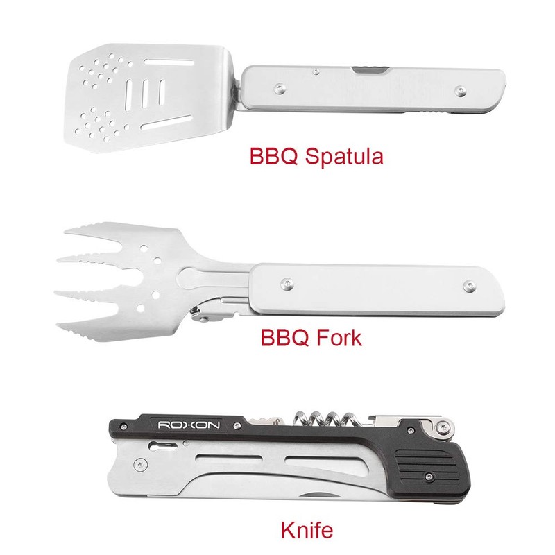 ROXON 6-in-1 BBQ Multi Tool Detachable and Foldable Grill Tool