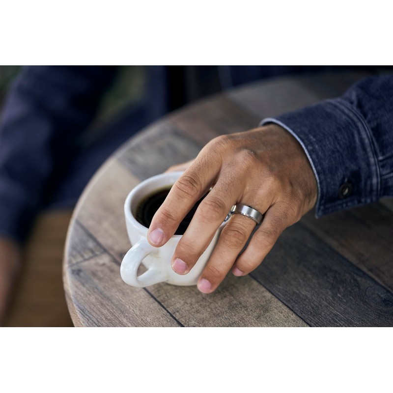 Ridge Beveled Ring Set 8mm - Platinum - 12