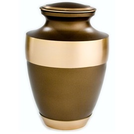 Athens Chestnut Adult Cremation Urn by Beautiful Life Urns - Classic, Elegant Brass Funeral Urn (Large)
