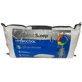Great Sleep 5 Degree Hydrocool Back/Side Sleeper Pillow, JUMBO 17” x 25” White