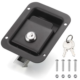 Loclink Truck Tool Box Lock Replacement kit, 304 Stainless Steel Locking Paddle Latch, Truck Bed Toolbox Handle, Trailer Door, RV, Camper, Storage Box, 4.7" L x 3.62" W with keys