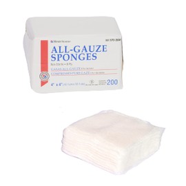 Henry Schein 200/Pack Non-Sterile Gauze Pads 4’’ x 4’’ for Wound Dressing Gauze Sponge-Pads for Wound Care - 8-Ply - 100% Cotton & Highly Absorbent - 1 Pack (200/Pack)