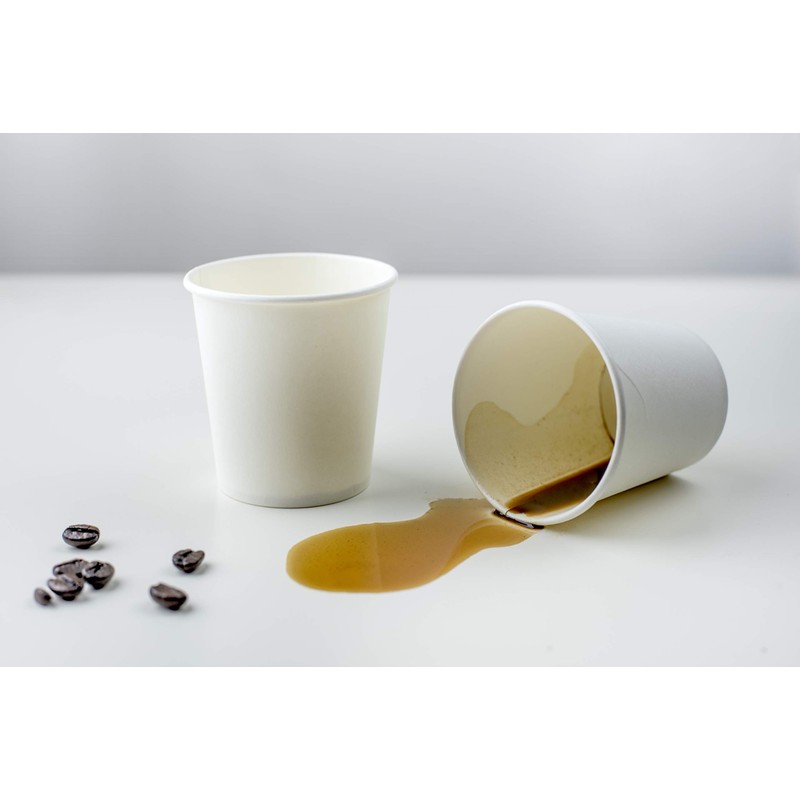 Palucart 500 Organic Coffee Cups Paper Cups 90 ml White