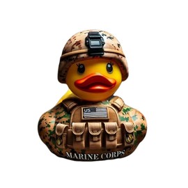 FACIOWN Veteran Tribute Resin Ducks,Military Themed Collectibles Honoring Army, Navy, Air Force, Marines, Coast Guard,Perfect for Veterans Day Gifts, Jeep Ducking,Patriotic Decor (Marine Corps)