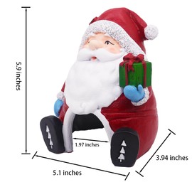 Ulifery Santa Claus with Gifts Aquarium Ornament Christmas Fish Tank Decorations for Betta Hiding 5-30 Gallon Tank, White and Red