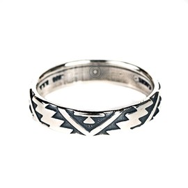 Turquoise Skies TSKIES SkyWeaver: Southwestern Band Ring (sterling-silver, 12)