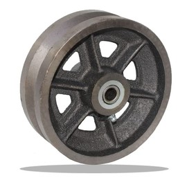 Bobco Metals Set of 1 V-Groove 6" x 2" Iron Wheels with Roller Bearing and 1/2" ID Spanner