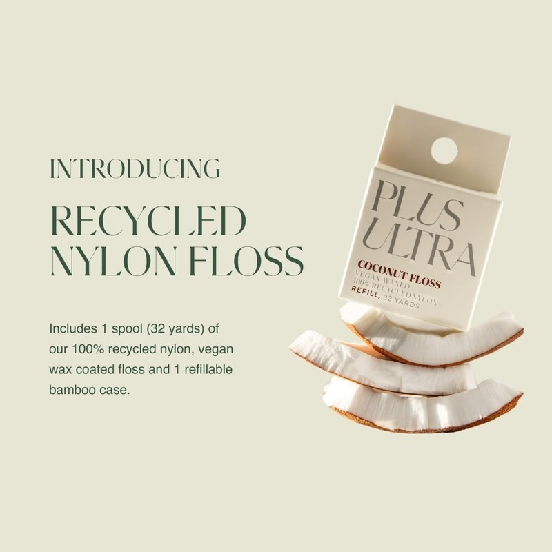 PLUS ULTRA Dental Floss with Reusable Bamboo Case – Coconut
